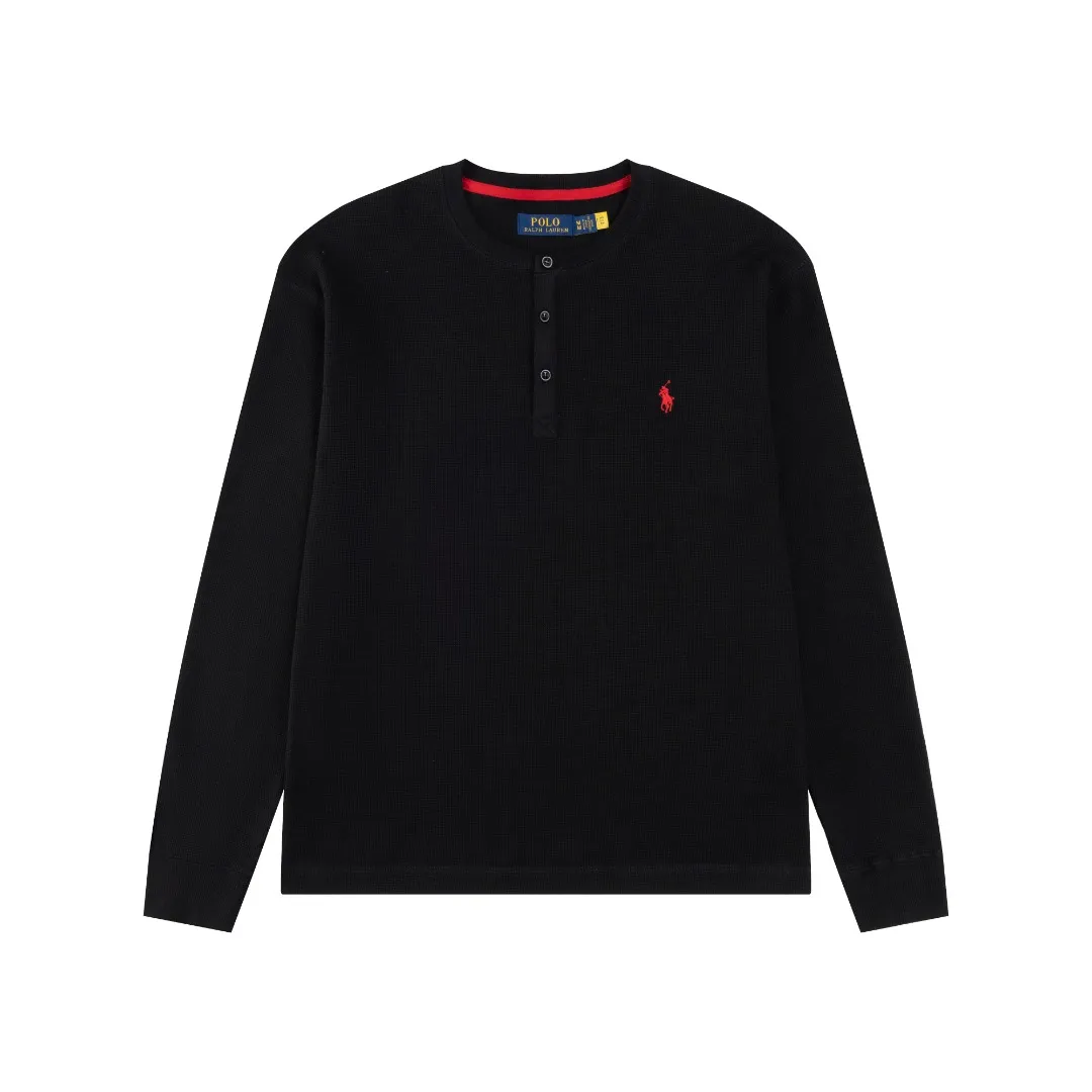 P196 #R79 Ralph Lauren/Ralph Lauren four-color waffle Henry collar open-button sweatshirt. Exclusive Henry collar waffle series open-chest sweatshirt. Exclusively customized original grade waffle fabric, 100% cotton yarn imported machine-dyed weaving process, full texture. All collars, cuffs and hems are fixed-color and custom-woven threads, full of high-end quality. Can be worn alone or matched, classic hot style. Color: Navy blue, dark gray, black, white. SIZE: S M L XL Shoulder width: 51.5/53/54.5/56 Bust: 108/112/116/120 Sleeve length: 60/61/62/63 Clothes length: 66.5/68/69.5/71